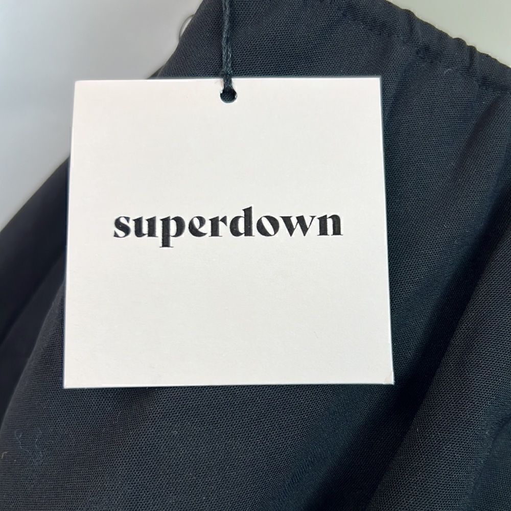 Superdown Revolve Black ruffle strapless bandeau … - image 6